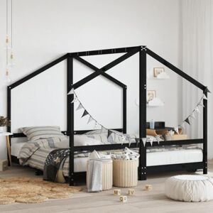 CBLDF Cadre de lit pour enfant en pin massif Noir 2 x (90 x 190 cm) - Publicité