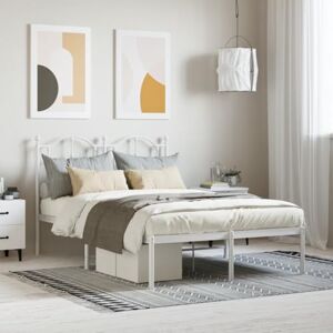 INLIFE Cadre de lit avec tête de lit, en métal, blanc, 120 x 190 cm, 20,85 kg, 353485 - Publicité