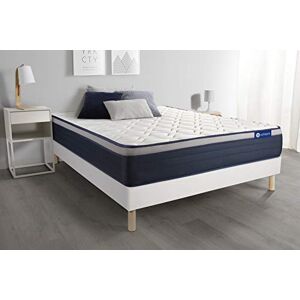 Actisom Ensemble Matelas Latex+Mémoire de Forme ACTILATEX Max 140x190 cm Maxi épaisseur 7zones de Confort + sommier KIT Blanc Epaisseur : 26 cm Confort : Ferme - Publicité