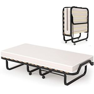 Giantex Lit d'Appoint Pliable 80 x 200 cm avec Structure en Métal, Lit Pliant 1 Personne avec Matelas en Mousse à Mémoire de Forme Supporter Jusqu'à 120 KG - Publicité