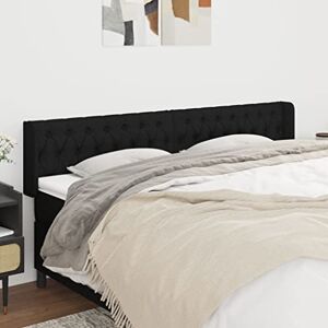 INLIFE Tête de lit avec oreilles Noir 203 x 16 x 78/88 cm En tissu Noir 13 kg - Publicité