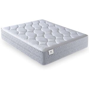 NATURELITS Matelas 150X190 cm Réversible, Haut Confort, Noyau à Ressort Ensaché, Ressorts Ensachés Visco, Ferme Moyenne, Couleur Grise, Nature Hybrid Épaisseur 32 cm - Publicité