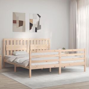 AIJUUKJP Nice Beds & Accessories Cadre de lit en bois massif avec tête de lit Super King Size - Publicité