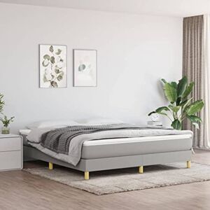 TECHPO Cadre de lit gris clair 180 x 200 cm Super King Tissu - Publicité