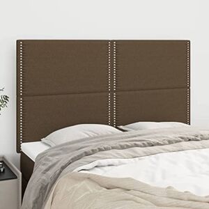 INLIFE Tête de lit 4 pièces. Marron foncé 72 x 5 x 78/88 cm Tissu, marron, 18,2 kg, 3116193 - Publicité