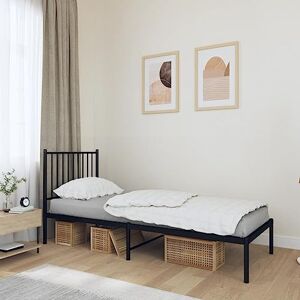 LARRYHOT Tour de lit avec tête de lit en métal noir 75 x 190 cm, lits et accessoires, lits et cadres pour lits, 350854 - Publicité