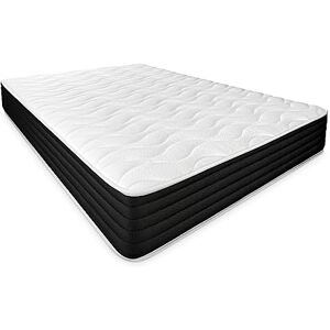 DUÉRMETE ONLINE Matelas viscoélastique réversible Pocket Visco (Hiver-Été-Face) Moyenne à Haute fermeté, épaisseur 20 cm, Memory Foam, Blanc/Noir, 105x180 - Publicité