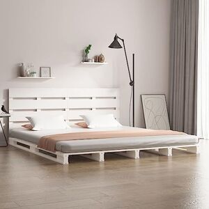 RAUGAJ Nice Beds & Accessories Cadre de lit en pin massif Blanc 120 x 190 cm - Publicité