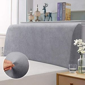 TAOCOCO Housse de tête de lit, Housse de Protection élastique pour tête de lit, Protection élastique de Couleur Unie Design Tout Compris, Gris Clair 180-200 cm - Publicité