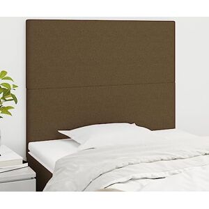 LARRYHOT Tête de lit 2 pièces Marron foncé 100 x 5 x 78/88 cm en tissu, lits et accessoires, têtes de lit et contremarches 3116045 - Publicité