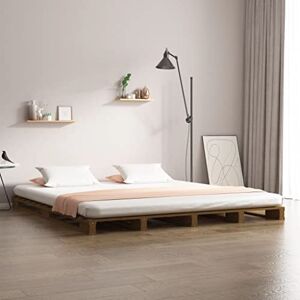 RAUGAJ Nice Beds & Accessories Lits et cadres de lit en palette Marron miel 120 x 190 cm Petit lit double Bois de pin - Publicité