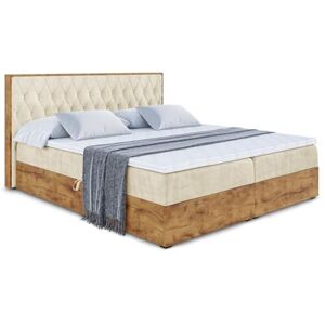 ALTDECOR Lit boxspring avec Matelas à Ressorts ensachés H4 (20 cm de Hauteur) surmatelas (4 cm de Hauteur), lit adute rembourré avec tête de lit et Rangement 180x200 Beige Monolith 04 - Publicité