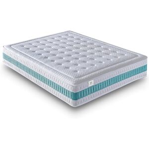 NATURELITS Matelas 140X200 Double Hiver/Été Enroulé. Hypoallergénique, Anti-Acariens et Respirant. Noyau à Ressort Ensaché. Fermement Moyen. Serene Hybrid Épaisseur 30 cm - Publicité