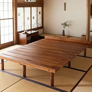 EMOOR Sommier Lit à Lattes en Bois OSMOS 160 x 200 cm pour Matelas Futon Japonais Pin Massif (Rétro-Marron), Hauteur Réglable (5/18/31cm) Tatami Mat - Publicité