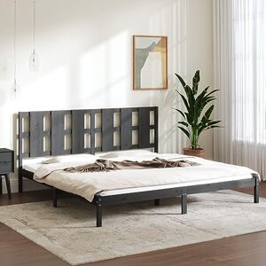 TECHPO Nice Beds & Accessories Cadre de lit en bois massif Gris 180 x 200 cm Super King Size - Publicité