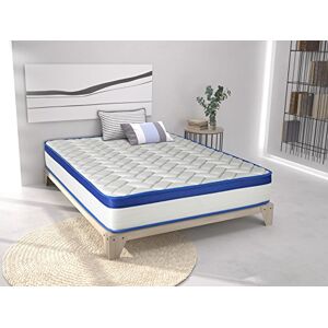 Imperial Confort Copenhague 25 Matelas Aloe Vera, Viscographène, Blanc-Bleu, 90x190 - Publicité