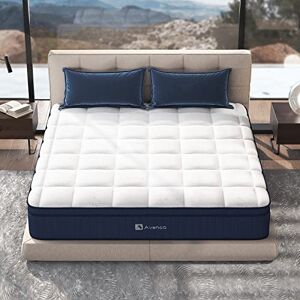 Avenco Matelas 90×190 h2, Épaisseur 25 cm, Mémoire de Forme en Gel, Latex Foam, 3 Zones de Confort, Matelas à Ressorts Ensachés, Fibre de Bambou, Matelas en Tissu Tencel Respirant, Confort Ferme - Publicité