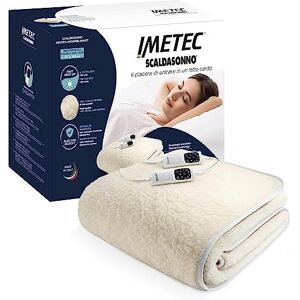 Imetec Surmatelas Chauffant 2 Places 100% Laine et Mérinos, 150 x 160 cm Chauffe-Lit Adapto Double, Chauffage Rapide, 6 Températures, Température Constante, Personnalisée Double Commande, Lavable - Publicité