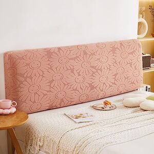 WSGJHB Housse de tête de lit double, couvre-tête de lit double, housse élastique anti-poussière lavable, housse de tête de lit, couleur unie, housse de tête de lit, 110-140 cm, rose - Publicité