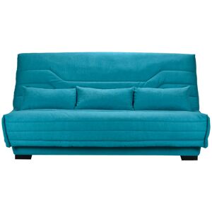 BAYONNE - Clic-clac confortable - Tissu uni - Matelas 15 cm BULTEX - Couchage 140cm - Largeur 207cm Turquoise