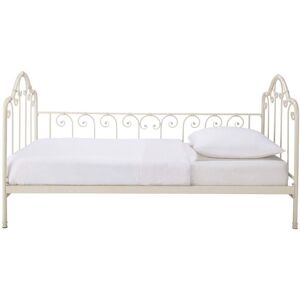 Maisons du Monde Lit banquette 90x190 en metal ivoire