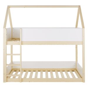 Maisons du Monde Lits superposes cabane enfant bicolore 90x190 Beige 199x196x99cm