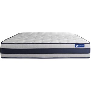 Actisom Matelas 140x190 cm Ressorts ensachés et mémoire de forme Blanc 190x24x140cm