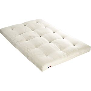 Idliterie Matelas futon coton ecru 140x190 Blanc 190x15x140cm