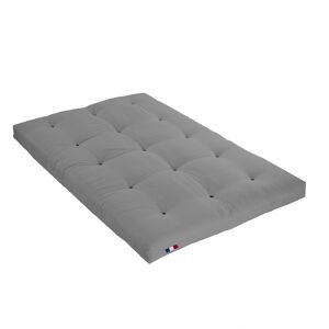 Idliterie Matelas futon coton gris clair 140x190 Gris 190x15x140cm