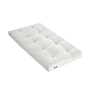 Idliterie Matelas futon coton ecru 90x190 Blanc 190x15x90cm