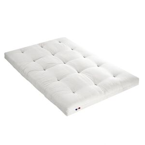 Idliterie Matelas futon coton ecru 160x200 Blanc 200x15x160cm