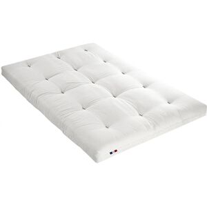 Idliterie Matelas futon coton ecru 160x200 Blanc 200x15x160cm