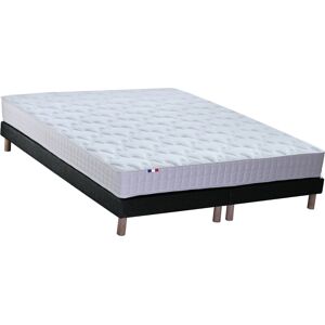 Idliterie Ensemble matelas mémoire de forme sommier noir 160x200