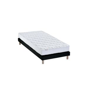 Idliterie Ensemble matelas mémoire de forme sommier noir 90x200