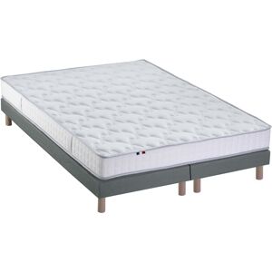 Idliterie Ensemble matelas 100% latex5 zones sommier gris 160x200 - Publicité