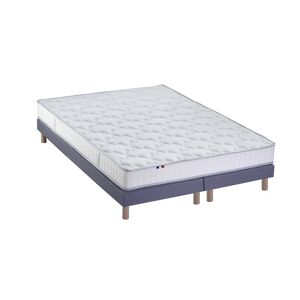 Idliterie Ensemble matelas 100% latex 3 zones sommier bleu 160x200 - Publicité