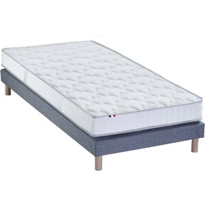 Idliterie Ensemble matelas 100% latex5 zones sommier bleu 90x200 - Publicité