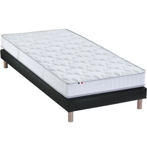 Idliterie Ensemble matelas 100% latex5 zones sommier noir 90x200 - Publicité