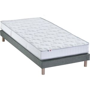 Idliterie Ensemble matelas 100% latex5 zones sommier gris 90x200 - Publicité