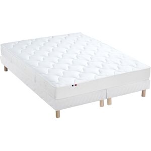 Idliterie Ensemble matelas mousse ferme sommier blanc 160x200