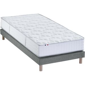 Idliterie Ensemble matelas ressorts sommier gris 90x190