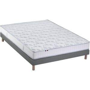 Idliterie Ensemble matelas mousse sommier gris 140x190 - Publicité