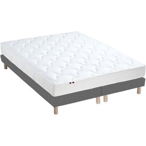 Idliterie Ensemble matelas mousse ferme sommier gris 160x200 - Publicité