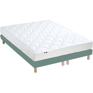 Idliterie Ensemble matelas mousse ferme sommier vert 160x200 - Publicité