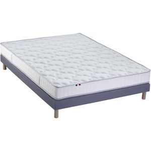 Idliterie Ensemble matelas mousse sommier bleu 140x190 - Publicité