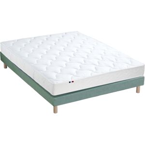 Idliterie Ensemble matelas mousse ferme sommier vert 140x190 - Publicité