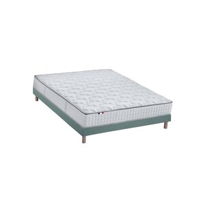 Idliterie Ensemble matelas ressorts sommier vert 140x190