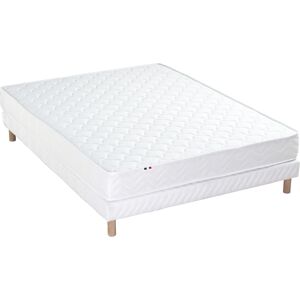 Idliterie Ensemble matelas accueil latex 3 zones sommier blanc 140x190