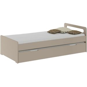 ID Kids Lit gigogne bois massif lin 90x200 cm Beige 204x62x95cm