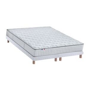 Idliterie Ensemble matelas ressort mémoire forme sommier blanc 180x200